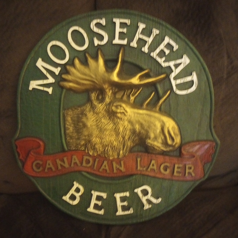 Vintage Moosehead Beer Canadian Lager Man Cave Plastic Sign